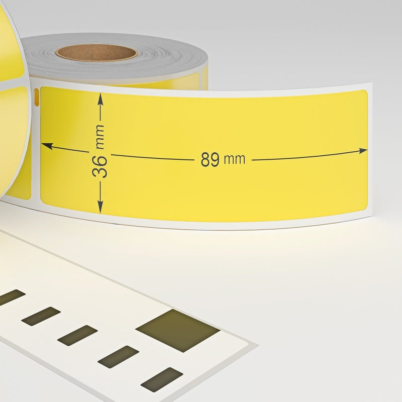 Dymo - 99012 / S0722400 Compatible Labels, 36 mm x 89 mm, 260 Labels, permanent - Yellow-Etiket Now