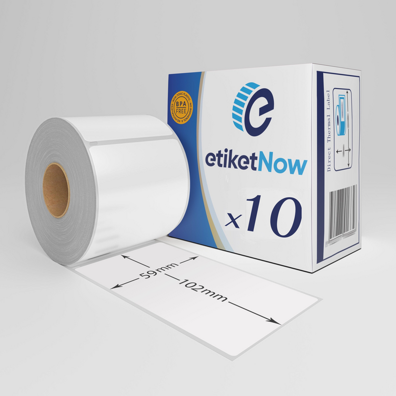 10 Rolls of Dymo 30256/1933088 Compatible Shipping Labels, 300 Labels, 59 mm x 102 mm, Polypropylene, White-Etiketnow