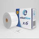 6 Rolls of Zebra 800262-125 Compatible Labels, 57 mm x 32 mm, 2100 Labels, 25 mm core, Permanent, White-Etiketnow