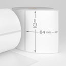 Zebra 800264-255 compatible labels, 102 mm x 64 mm, 1100 labels, 25 mm core, permanent - White-Etiket Now