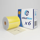 6 Rolls of Zebra 800264-605 Compatible Labels, 102 mm x 150 mm, 280 Labels, 25 mm Core, Permanent, Yellow-Etiketnow