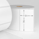 Zebra 800283-205 Compatible labels, 76 mm x 51 mm, 1370, Labels, 25 mm Core, Permanent - White-Etiket Now