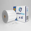 6 Rolls of Zebra 87000 Compatible Labels, 100 mm x 50 mm, 1.300 Labels, 25 mm Core, Permanent, White-Etiketnow