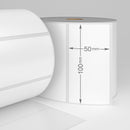 Zebra 87000 compatible labels, 100 mm x 50 mm, 1.300 labels, 25 mm core, permanent - White-Etiket Now