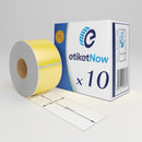 10 Rolls of Dymo 99012 / S0722400 Compatible Labels, 36 mm x 89 mm, 260 Labels, Permanent, Yellow-Etiketnow