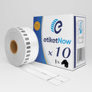 10 Rolls - Brother DK-22210 Compatible Labels, Continuous Label, 29 mm x 30.48 m, Permanent, White, With Reusable Holder-Etiketnow