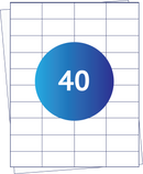 A4 Sheet Labels, 52.5 mm x 29.7 mm, 40 Labels Per Sheet, 100 Sheets, permanent - White-Etiket Now