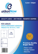 A4 Sheet Labels, 105 mm x 148 mm, 4 Labels Per Sheet, 100 Sheets, permanent - White-Etiket Now