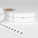 Dymo 99010 / S0722370 compatible labels, 130 labels, 28 mm x 89 mm, permanent - White-Etiket Now
